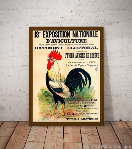 Vintage werbeplakat mit - vintage-werbeplakat, hahn