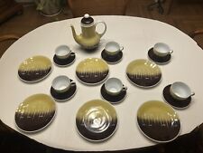 Kaffeeservice Kahla DDR Porzellan  BraunGelb 50s 60s Retro Vintage Milchkännchen