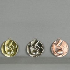 Medaille / Fußball / Ø: 45mm / gold silber bronze / mit Band+Beschriftung