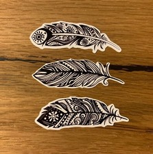 3x Feder Aufkleber Indianer