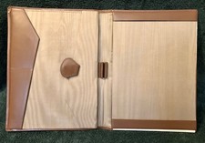 Reise Schreibmappe Konferenz Mappe Analogzeitalter Vintage 50er DinA4 Leder