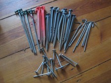 Set Heringe Erdnägel Klappfix Camping Wohnwagen Kunststoff Alu Stahl Sand Erde