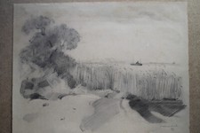 Rolf Böhlig Bleistiftzeichnung Hamburg Wiesensand