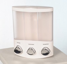 AVIVA 3-fach Dispenser Seifen-Spender Duschgel, Shampoo, Lotion auch Eckmontage