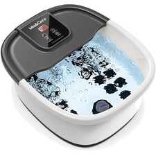 Fußbad Fußmassagegerät elektrisch Wärme Blasen Vibration Pediküre 22 Rollen