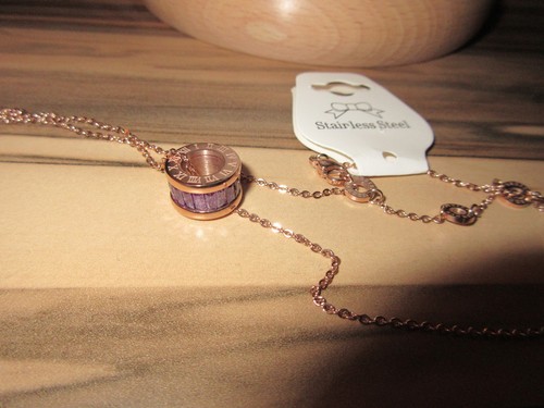 Kette kurz gold lila - gold, flieder