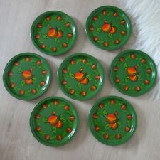 7 traumhafte Kuchenteller Obstteller Keramik Apfeldekor Retro Design 70er 