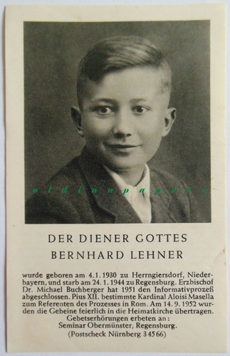 Sterbebild bernhard lehner - sterbebild,