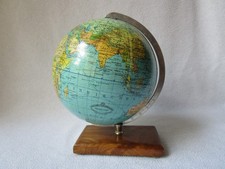 schöner alter Columbus Globus Erdglobus Globe 13cm Kugel auf Holzfuß Top Rar