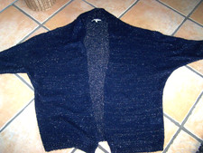 La fée maraboutée Cardigan Strickjacke Gr S, dunkelblau Lurex silber,offen