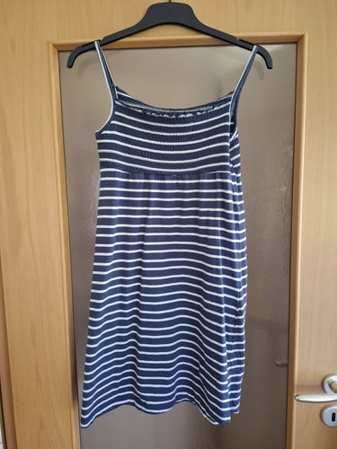 Trägerkleid dunkelblau weiß - dunkelblau,