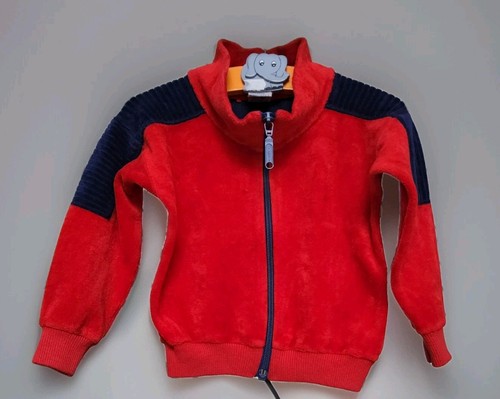 Sweatjacke retro rot blau - 86,