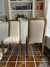 6 VENJAKOB Esszimmer Stühle Eiche massiv Stoff Beige JAB Anstoetz TOPZustand