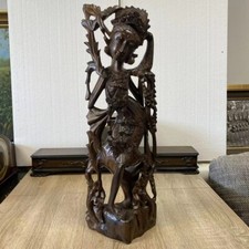 58cm große Statue aus Holz, Vintage-Stil, Skulptur,Frauenfigur