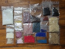 Alte antike Rocailles Babybeads Seedbeads Perlenbeutel Perlentasche Biedermeier 