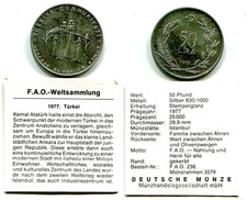 50 Lira Türkei 1977 Silber
