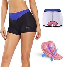 NICEWIN Damen Radunterhose Shorts Sitzpolster Fahrradhose Unterwäsche,Blau,M