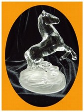 CRISTAL D'ARQUES France Pferd Hengst Glas Figur Sockel groß 500g schwer wie NEU