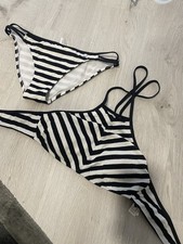 Jette Joop Bikini 40/L schwarz weiß gestreift TOP