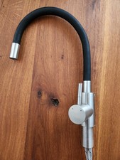 SPÜLTISCHARMATUR - flexibel, biegsamer Wasserhahn Küche, Schwarz/Edelstahl