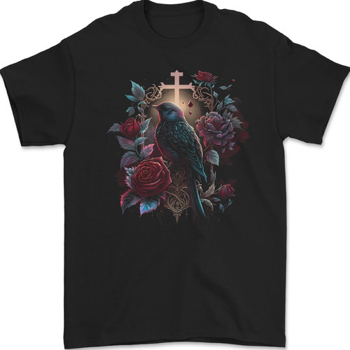 Ein gothic vogel und kreuz - kreuz, in