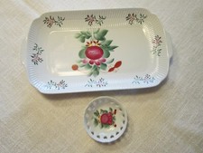 ?Ostfriesische Porzellanschale, mit kleinen Schälchen A. W handbemalt? Zustand