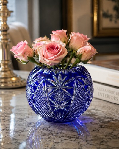 Kobaltblaue kristallvase - kobaltblaue, –