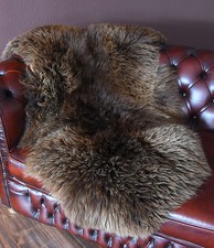 Merino Lammfell Schaffell Leder Fell Lambskin sheepskin Natur 80-160cm Braun Öko