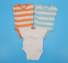 Mädchen Jungen 3x Body Einteiler Kurzarm in Gr. 62/68 (3-6 M)    100% Baumwolle