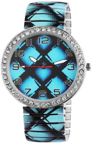 Damenuhr blau blue bunt modern - blau,