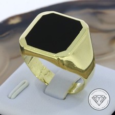 SONDERAKTION WERT 1.120,- Classic Onyx Siegel Ring 585 Gold 14k 14 KT 65 XXYY