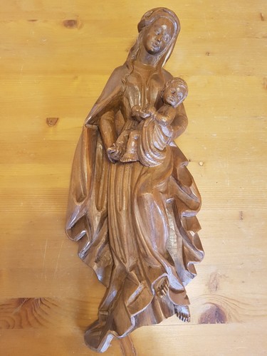 Holzfigur wandbild madonna mit - wandbild,