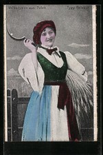 Ansichtskarte Junge Bäuerin