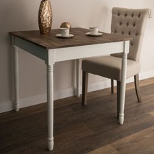 Landhaus Esstisch COUNTRY 80x80cm weiss-braun Küchentisch Shabby Chic