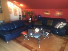 Couchgarnitur longlife Leder blau 