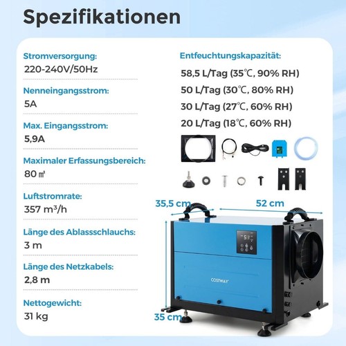 Northix luftentfeuchter 58l - luftentfeuchter,