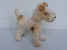 altes Spielzeug Tier alter Hund vmtl Holzwolle 19,5 cm DDR? VEB Gehren?