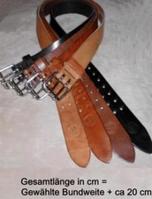 2 Dorn Gürtel LEDERGÜRTEL 5cmBreit Handgefertigt GS-LEATHER rob uster Riemen NEU