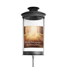 Stablaterne, Grablampe mit Motiv und Grabkerze, verschiedene Ausführungen