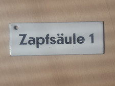 Hinweisschild Emailschild Elektriker Klempner Installateur Tankstelle Zapfsäule