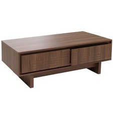 B-Ware Couchtisch MCW-O33, 2 Schubladen 2 Fächer, Melamin 40x120x60cm, braun