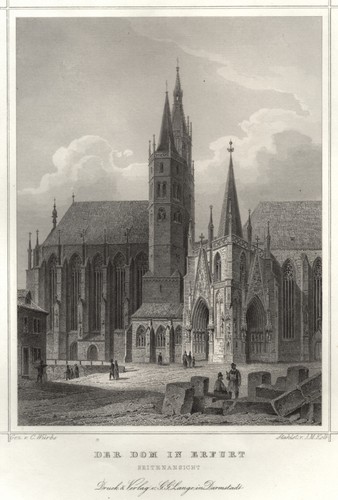 Erfurt dom original stahlstich - dom,