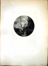 Antique Old Print Venice Canal