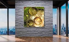 ABSTRAKT BILD ALURAHMEN KUNST MODERN  BUBBLES WANDBILDER XXL WOHNZIMMER 120x120