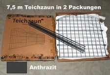 Teichzaun Steck-Zaun erweiterbar Garten Hunde Camping 10xOberbogen RAL 7016 OA+