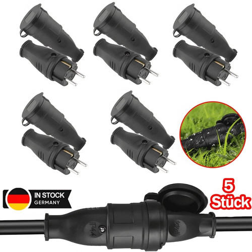 10x schuko kupplung vollgummi - 10x,
