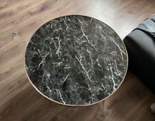 FineBuy Couchtisch Marmor Optik Schwarz Rund Ø82,5 cm Wohnzimmertisch Kupfer