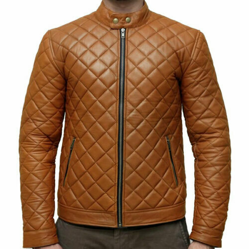 Herren braun gesteppte biker - herren,