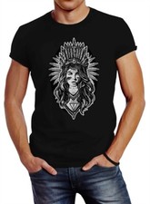 Ausgefallenes Herren T-Shirt Indianer Girl Slim Fit Neverless®