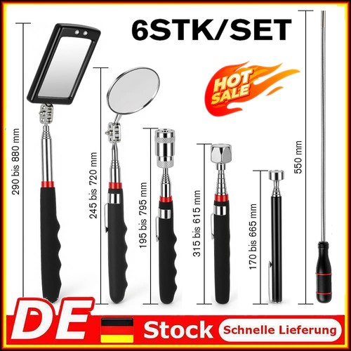 Teleskopspiegel mit led - mit,